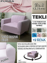 Görseli Galeri görüntüleyiciye yükleyin, %100 Pamuk Petek Kumaş Pudra Tekli Komple Giydirme Tekli & Berjer, Bohem, Porto vb Model Koltuk Kılıfları