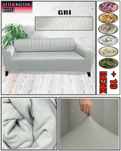 Görseli Galeri görüntüleyiciye yükleyin, Mikro Petek Kumaş Açık Gri 3"Lü Komple Giydirme Kanepe & Çekyat, Bohem, vb Model Koltuk Kılıfları