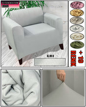 Görseli Galeri görüntüleyiciye yükleyin, Mikro Petek Kumaş Açık Gri Tekli Komple Giydirme Tekli & Berjer, Bohem, vb Model Koltuk Kılıfları