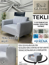 Görseli Galeri görüntüleyiciye yükleyin, %100 Pamuk Petek Kumaş Gri Tekli Komple Giydirme Tekli & Berjer, Bohem, Porto vb Model Koltuk Kılıfları