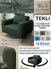 Görseli Galeri görüntüleyiciye yükleyin, %100 Pamuk Petek Kumaş Haki Tekli Komple Giydirme Tekli & Berjer, Bohem, Porto vb Model Koltuk Kılıfları