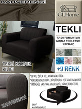 Görseli Galeri görüntüleyiciye yükleyin, %100 Pamuk Petek Kumaş Kahverengi Tekli Komple Giydirme Tekli & Berjer, Bohem, Porto vb Model Koltuk Kılıfları