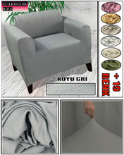 Görseli Galeri görüntüleyiciye yükleyin, Mikro Petek Kumaş Koyu Gri Tekli Komple Giydirme Tekli & Berjer, Bohem, vb Model Koltuk Kılıfları