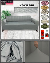 Görseli Galeri görüntüleyiciye yükleyin, Mikro Petek Kumaş Koyu Gri 3"Lü Komple Giydirme Kanepe & Çekyat, Bohem, vb Model Koltuk Kılıfları