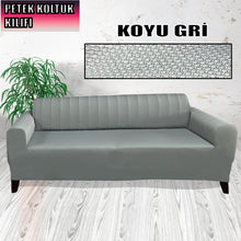 Görseli Galeri görüntüleyiciye yükleyin, Mikro Petek Kumaş Koyu Gri 3+3+1+1 Set Komple Giydirme Kanepe & Çekyat, Bohem, vb Model Koltuk Kılıfları