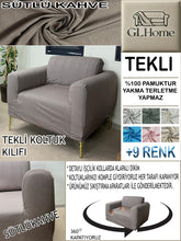 Görseli Galeri görüntüleyiciye yükleyin, %100 Pamuk Petek Kumaş Sütlü Kahve Tekli Komple Giydirme Tekli & Berjer, Bohem, Porto vb Model Koltuk Kılıfları