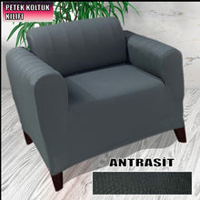 Görseli Galeri görüntüleyiciye yükleyin, Mikro Petek Kumaş Antrasit Tekli Komple Giydirme Tekli & Berjer, Bohem, vb Model Koltuk Kılıfları