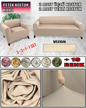 Görseli Galeri görüntüleyiciye yükleyin, Mikro Petek Kumaş Vizon 3+3+1+1 Set Komple Giydirme Kanepe & Çekyat, Bohem, vb Model Koltuk Kılıfları