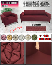 Görseli Galeri görüntüleyiciye yükleyin, Mikro Petek Kumaş Bordo 3+3+1+1 Set Komple Giydirme Kanepe & Çekyat, Bohem, vb Model Koltuk Kılıfları
