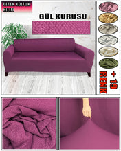 Görseli Galeri görüntüleyiciye yükleyin, Mikro Petek Kumaş Gül Kurusu 3"Lü Komple Giydirme Kanepe & Çekyat, Bohem, vb Model Koltuk Kılıfları