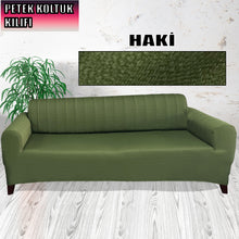 Görseli Galeri görüntüleyiciye yükleyin, Mikro Petek Kumaş Haki 3+3+1+1 Set Komple Giydirme Kanepe & Çekyat, Bohem, vb Model Koltuk Kılıfları