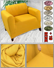 Görseli Galeri görüntüleyiciye yükleyin, Mikro Petek Kumaş Hardal Tekli Komple Giydirme Tekli & Berjer, Bohem, vb Model Koltuk Kılıfları