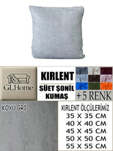 Görseli Galeri görüntüleyiciye yükleyin, Süet Kumaş Koyu Gri Renk Kırlent Kılıfı