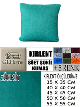 Görseli Galeri görüntüleyiciye yükleyin, Süet Kumaş Zümrüt Renk Kırlent Kılıfı