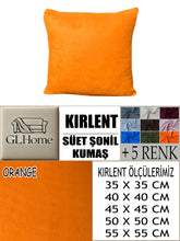 Görseli Galeri görüntüleyiciye yükleyin, Süet Kumaş Orange Renk Kırlent Kılıfı
