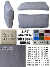 Görseli Galeri görüntüleyiciye yükleyin, Süet Kumaş Antrasit Renk Sırt Minderi