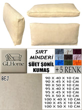 Görseli Galeri görüntüleyiciye yükleyin, Süet Kumaş Bej Renk Sırt Minderi