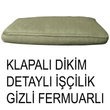 Görseli Galeri görüntüleyiciye yükleyin, Süet Kumaş Haki Renk Sırt Minderi