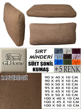 Görseli Galeri görüntüleyiciye yükleyin, Süet Kumaş Kahverengi Renk Sırt Minderi