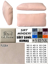Görseli Galeri görüntüleyiciye yükleyin, Süet Kumaş Pudra Renk Sırt Minderi