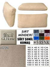 Görseli Galeri görüntüleyiciye yükleyin, Süet Kumaş Vizon Renk Sırt Minderi