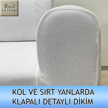 Görseli Galeri görüntüleyiciye yükleyin, %100 Pamuk Petek Kumaş Krem Tekli Komple Giydirme Tekli & Berjer, Bohem, Porto vb Model Koltuk Kılıfları