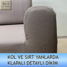 Görseli Galeri görüntüleyiciye yükleyin, %100 Pamuk Petek Kumaş Sütlü Kahve 3"Lü Komple Giydirme Kanepe & Çekyat, Bohem, Porto vb Model Koltuk Kılıfları