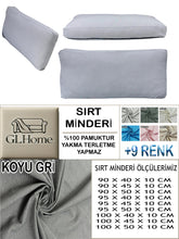 Görseli Galeri görüntüleyiciye yükleyin, %100 Pamuk Petek Koyu Gri Renk Sırt Minderi