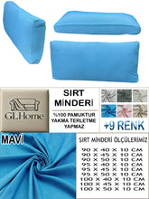 Görseli Galeri görüntüleyiciye yükleyin, %100 Pamuk Petek Mavi Renk Sırt Minderi