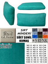 Görseli Galeri görüntüleyiciye yükleyin, Süet Kumaş Zümrüt Renk Sırt Minderi