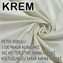 Görseli Galeri görüntüleyiciye yükleyin, %100 Pamuk Petek Kumaş Krem Tekli Komple Giydirme Tekli & Berjer, Bohem, Porto vb Model Koltuk Kılıfları