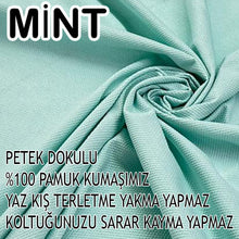 Görseli Galeri görüntüleyiciye yükleyin, %100 Pamuk Petek Kumaş Mint 3"Lü Komple Giydirme Kanepe & Çekyat, Bohem, Porto vb Model Koltuk Kılıfları