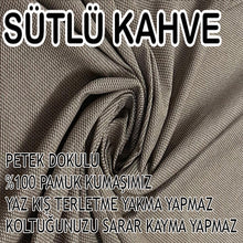 Görseli Galeri görüntüleyiciye yükleyin, %100 Pamuk Petek Kumaş Sütlü Kahve Çift Kişilik Komple Giydirme 2"Li Kanepe, Bohem, vb Model Koltuk Kılıfları