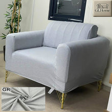 Görseli Galeri görüntüleyiciye yükleyin, %100 Pamuk Petek Kumaş Gri Tekli Komple Giydirme Tekli & Berjer, Bohem, Porto vb Model Koltuk Kılıfları