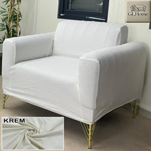 Görseli Galeri görüntüleyiciye yükleyin, %100 Pamuk Petek Kumaş Krem 3+2+1+1 Set Komple Giydirme Kanepe&Çekyat, Bohem, vb Model Koltuk Kılıfları