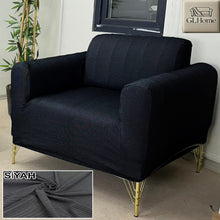 Görseli Galeri görüntüleyiciye yükleyin, %100 Pamuk Petek Kumaş Siyah 3+2+1+1 Set Komple Giydirme Kanepe&Çekyat, Bohem, vb Model Koltuk Kılıfları