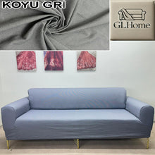Görseli Galeri görüntüleyiciye yükleyin, %100 Pamuk Petek Kumaş Koyu Gri 3+2+1+1 Set Komple Giydirme Kanepe&Çekyat, Bohem, vb Model Koltuk Kılıfları