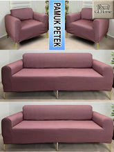 Görseli Galeri görüntüleyiciye yükleyin, %100 Pamuk Petek Kumaş Kiremit 3+3+1+1 Set Komple Giydirme Kanepe&Çekyat, Bohem, vb Model Koltuk Kılıfları