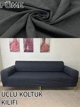 Görseli Galeri görüntüleyiciye yükleyin, %100 Pamuklu Fransız Kumaş Füme 3+2+1+1 Komple Giydirme Kanepe&Çekyat, Bohem, Porto, vn. Model Koltuk Kılıfı