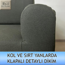 Görseli Galeri görüntüleyiciye yükleyin, %100 Pamuklu Fransız Kumaş Haki Tekli&Berjer Komple Giydirme, Bohem, Porto Model Koltuk Kılıfı