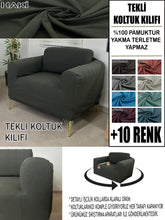 Görseli Galeri görüntüleyiciye yükleyin, %100 Pamuklu Fransız Kumaş Haki Tekli&Berjer Komple Giydirme, Bohem, Porto Model Koltuk Kılıfı