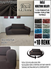 Görseli Galeri görüntüleyiciye yükleyin, %100 Pamuklu Fransız Kumaş Kahverengi Çift Kişilik Komple Giydirme 2"Li Kanepe, Bohem, vb Model Koltuk Kılıfları