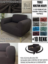 Görseli Galeri görüntüleyiciye yükleyin, %100 Pamuklu Fransız Kumaş Kahverengi Tekli&Berjer Komple Giydirme, Bohem, Porto Model Koltuk Kılıfı