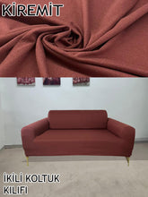 Görseli Galeri görüntüleyiciye yükleyin, %100 Pamuklu Fransız Kumaş Kiremit Çift Kişilik Komple Giydirme 2"Li Kanepe, Bohem, vb Model Koltuk Kılıfları