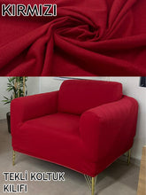 Görseli Galeri görüntüleyiciye yükleyin, %100 Pamuklu Fransız Kumaş Kırmızı 3+3+1+1 Komple Giydirme Kanepe&Çekyat, Bohem, Porto, vn. Model Koltuk Kılıfı