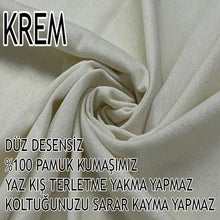 Görseli Galeri görüntüleyiciye yükleyin, %100 Pamuklu Fransız Kumaş Krem 3Lü Komple Giydirme Kanepe & Çekyat, Bohem, Porto, Vb. Model Koltuk Kilifi