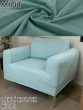 Görseli Galeri görüntüleyiciye yükleyin, %100 Pamuklu Fransız Kumaş Mint 3+3+1+1 Komple Giydirme Kanepe&Çekyat, Bohem, Porto, vn. Model Koltuk Kılıfı