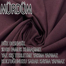 Görseli Galeri görüntüleyiciye yükleyin, %100 Pamuklu Fransız Kumaş Mürdüm Tekli&Berjer Komple Giydirme, Bohem, Porto Model Koltuk Kılıfı