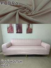 Görseli Galeri görüntüleyiciye yükleyin, %100 Pamuklu Fransız Kumaş Pudra 3+2+1+1 Komple Giydirme Kanepe&Çekyat, Bohem, Porto, vn. Model Koltuk Kılıfı