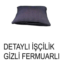 Görseli Galeri görüntüleyiciye yükleyin, %100 Pamuk Petek Siyah Renk Kırlent Kılıfı